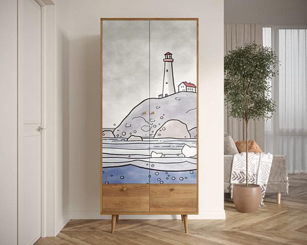 Шкаф двухстворчатый Berber арт BB16/Print_51 - Вид 5