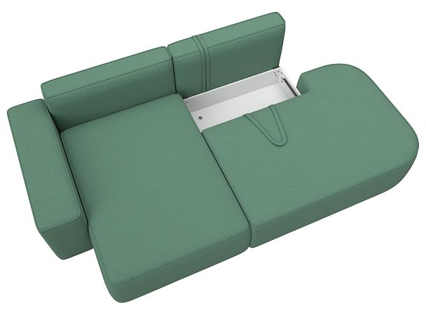Диван угловой Лига-065 угол левый Рогожка зеленый - Вид 7