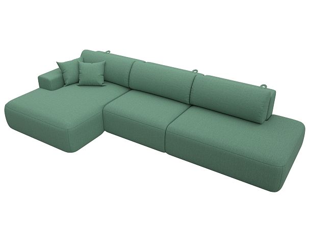 Диван угловой Лига-036 НПБ Модерн Лонг левый угол Рогожка зеленый - Вид 5