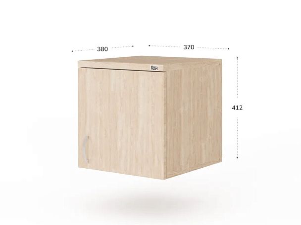 UNITY РАЗ-04 ДУБ СОНОМА Антресоль закрытая узкая низкая 370х380х380 - Вид 2