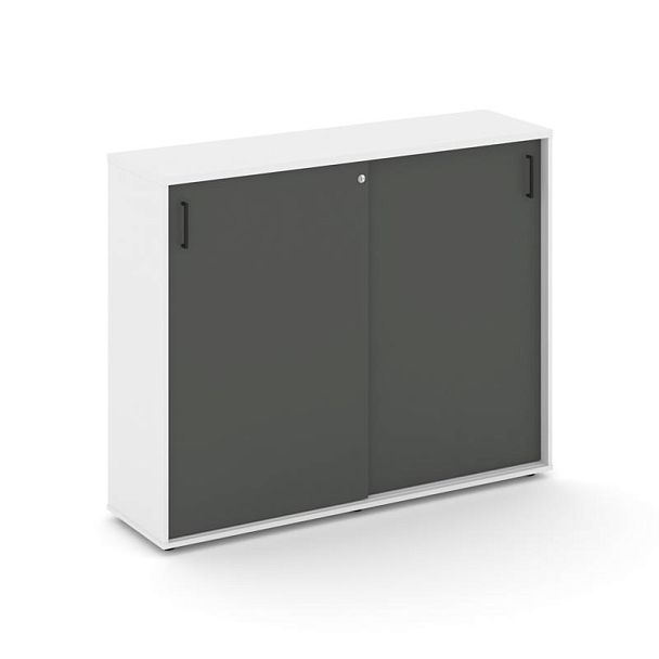 Стайл Проджект Тумба опорная/приставная SN.TOP-171 Белый/Белый/Антрацит/Черный Ручки 1232*400*1150 - Вид 1