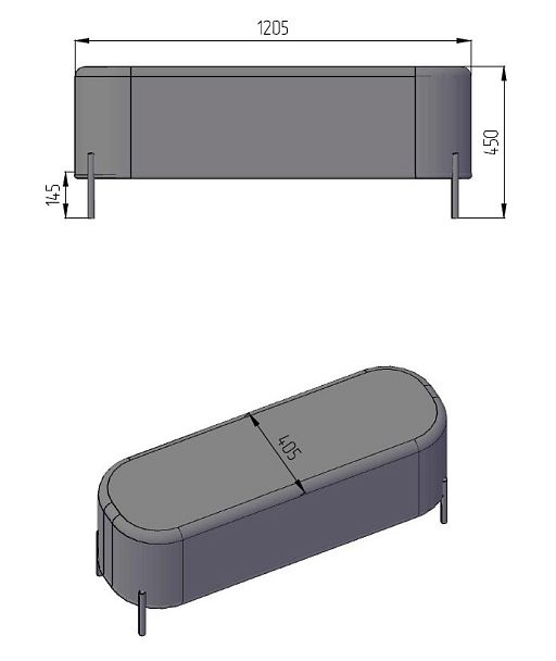 Пуф большой Gawaii Тем серый - Вид 2