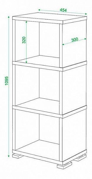 Стеллаж Домино СБ-15/3 Венге/Карамель - Вид 3