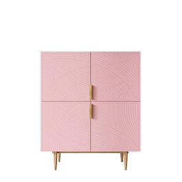 Большой комод с четырьмя дверками Line LN03/GR1/pink - Фото предпросмотра
