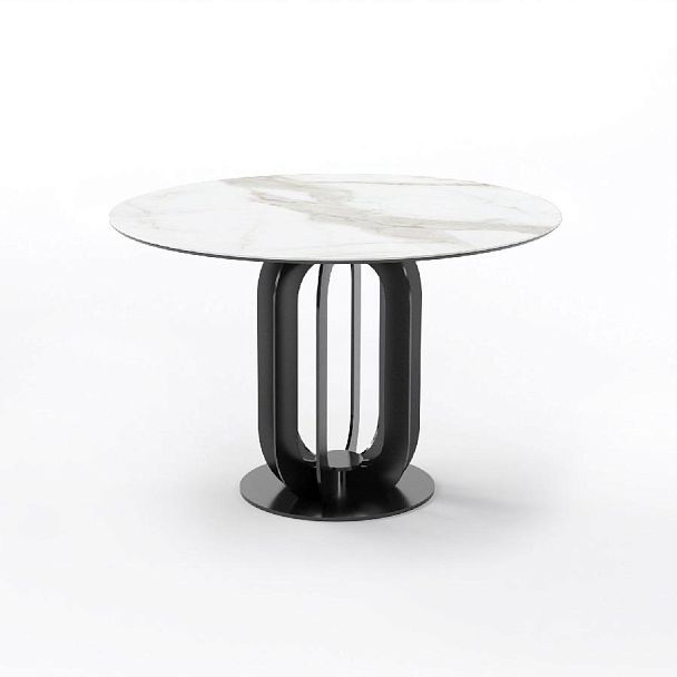 Стол круглый Castro 100, керамика матовая, белая - Вид 1