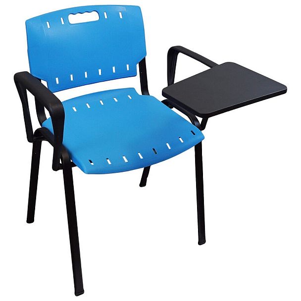 Конференц - стул Sigma Carry c подлокотниками и столиком, голубой - Вид 1