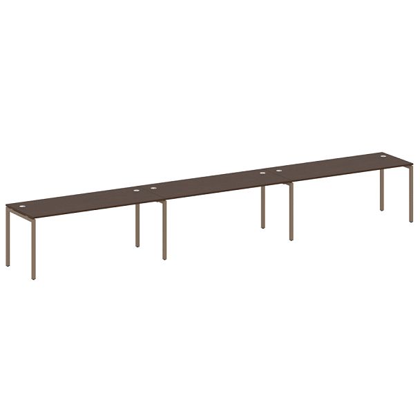 Metal System Quattro Р. ст. на 3 раб. места на П-образном м/к 40БП.СМ-3.5 Венге/Мокко металл 5400*720*750 - Вид 1