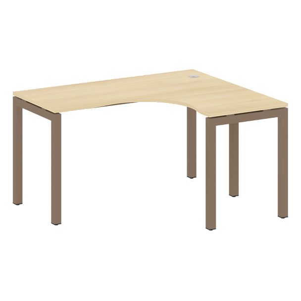 Metal System Quattro Стол криволинейный правый на П-образном м/к 50БП.СА-3 (R) Акация/Мокко металл 1400*1200*750 - Вид 1