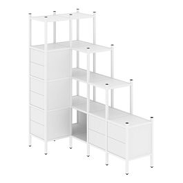 Loft Угловой внутренний стеллаж наборный VR.L-42 Белый бриллиант/Белый металл 862*1694*1869 - Фото предпросмотра