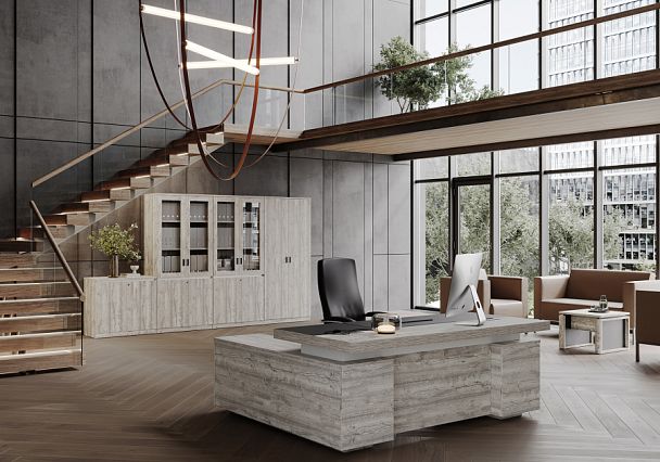 Стол для переговоров Liverpool 120x120x76 дуб нордик - Вид 17