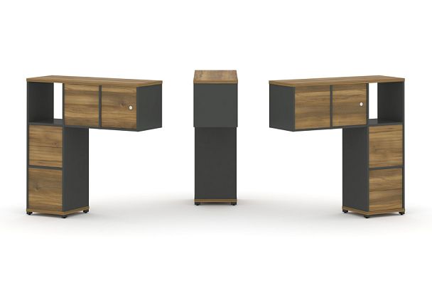 Concept Надставка низкая CN.DNN-004 Сандал Янтарный/Антрацит/Металл Антрацит 1099*365*1130 - Вид 1