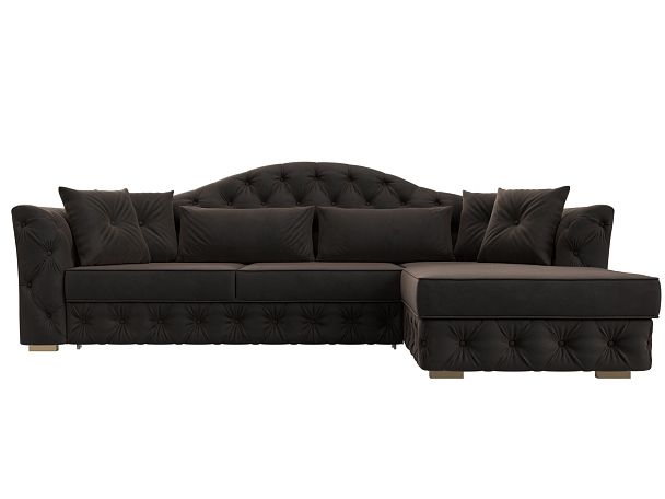 Диван угловой Артис правый угол Велюр коричневый - Вид 2