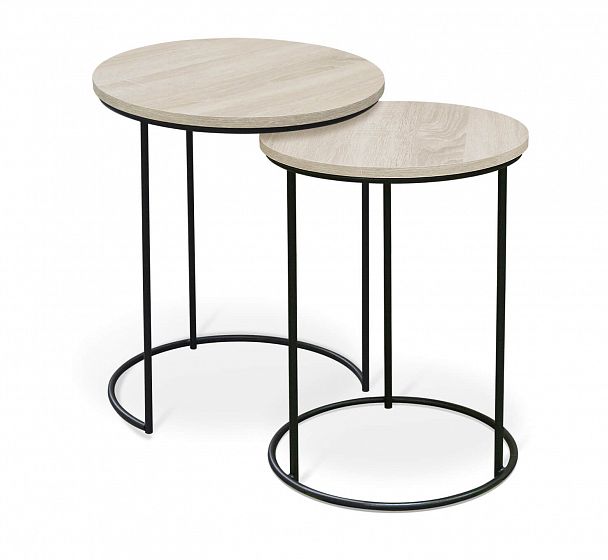 Столик кофейный Sheffilton SHT-CT7 дуб беленый/черный муар - Вид 1