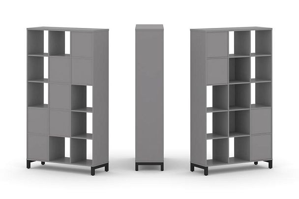 Стайл Проджект Набор стеллажа одностороннего, 5 ярусов SN.NS-531 Серый Пепел/Металл Черный 1121*400* - Вид 1