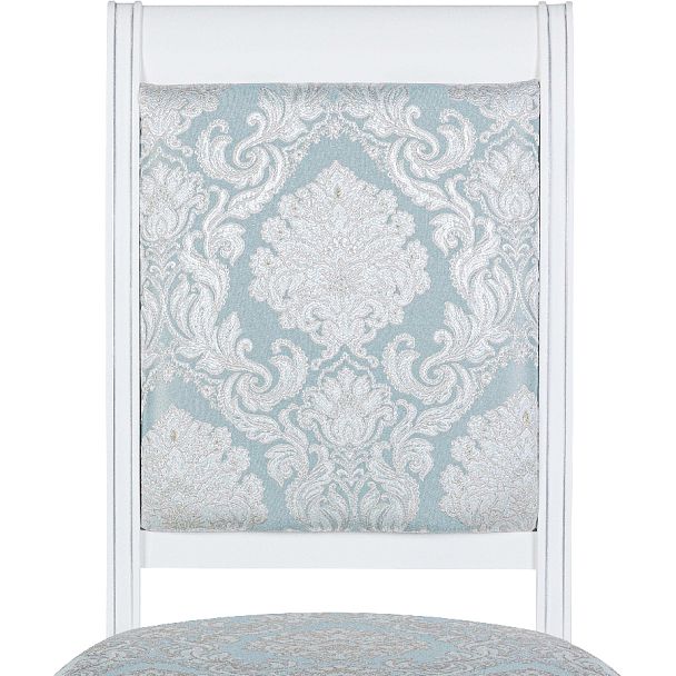 Комплект деревянных стульев с мягким сиденьем Бармс Белая эмаль серебрянная патина/Бирюзовый жаккард, 3 шт. - Вид 7