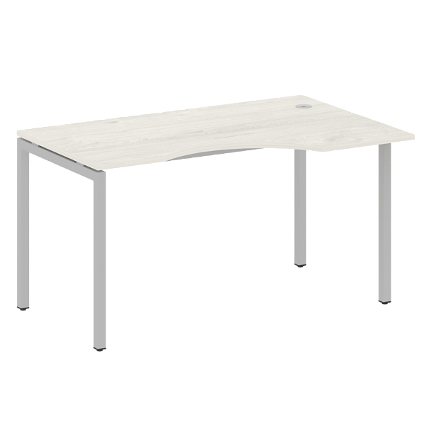 Metal System Quattro Стол криволинейный правый на П-образном м/к 40БП.СА-2 (R) Дуб наварра/Серый металл 1400*900*750 - Вид 1