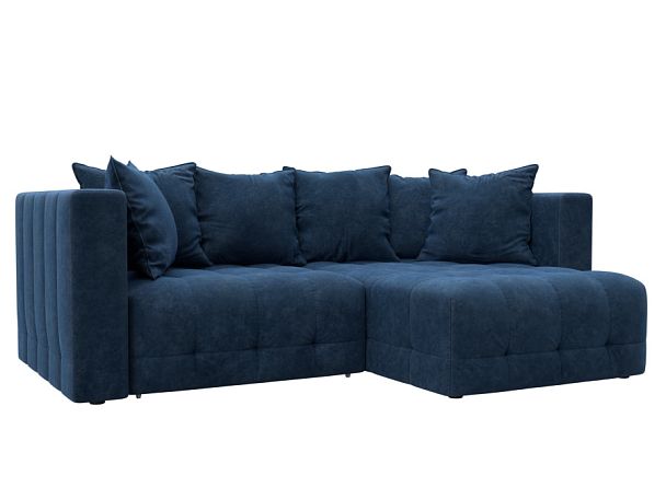 Диван угловой Лига-052 НПБ угол универсальный Велюр синий - Вид 1
