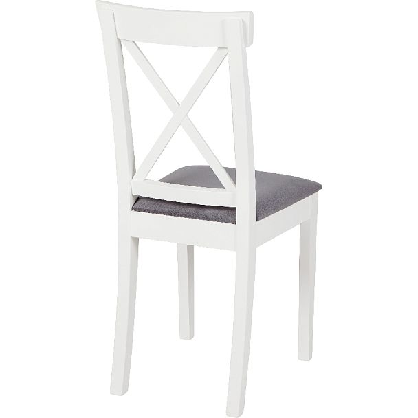 Стул деревянный с мягким сиденьем Бергольф Белый/Серый велюр - Вид 4
