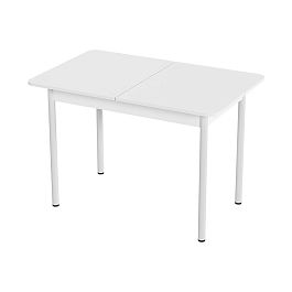 Стол Лион 2 ЛДСП (Подстолье прямое белое) НЕ ВЫБИРАТЬ Белый матовый - Фото предпросмотра