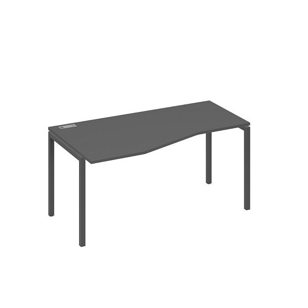 Стол эргономичный левый "Техно" на металлокаркасе DUE A4 А4 Б2 065 БП антрацит премиум / металлокаркас антрацит - Вид 1
