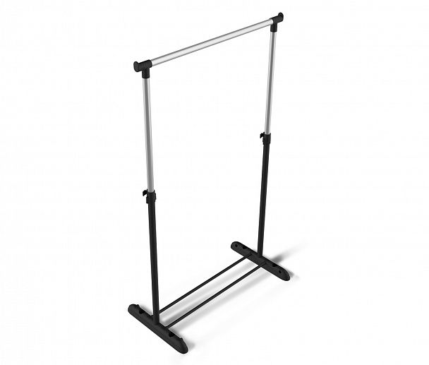 Вешалка-штанга гардеробнаяSHT-WR4340 черный/черный муар/хром лак - Вид 3