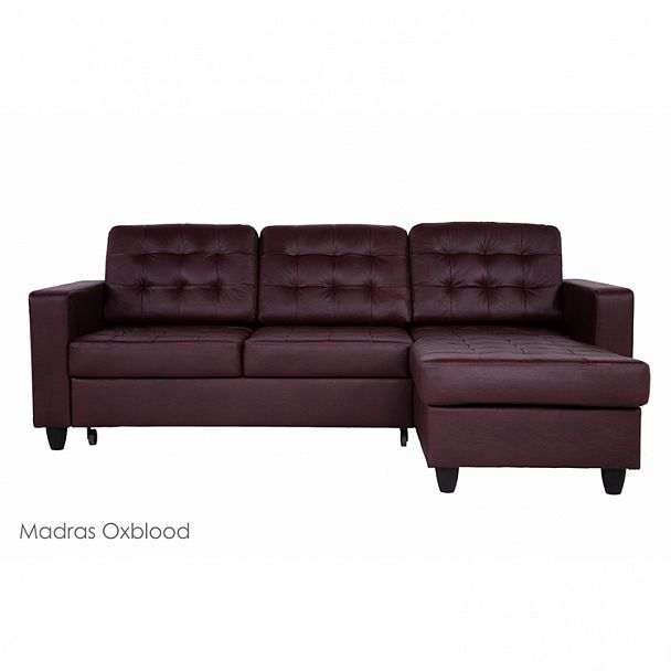 Угловой диван "Камелот" с канапе в коже - Вид 2