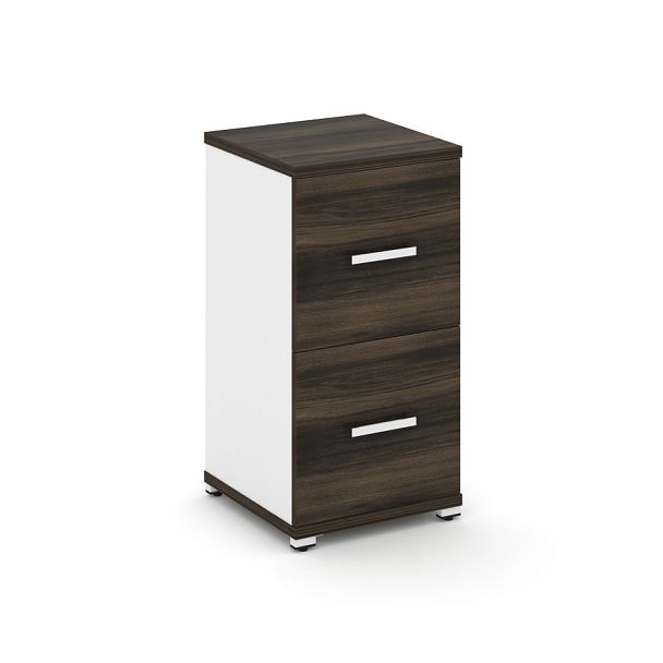 Concept Шкаф 1 узкая секция, 2 ниши CN.STU-212 W Дуб Мали/Белый Бриллиант/Металл Белый 420*420*818 - Вид 1