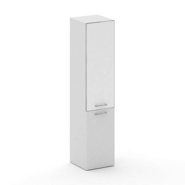 Cross Шкаф узкий высокий CRU.SU-101 (L) white Белый Бриллиант UM/Лакобель Белый 450*460*2000 - Вид 1