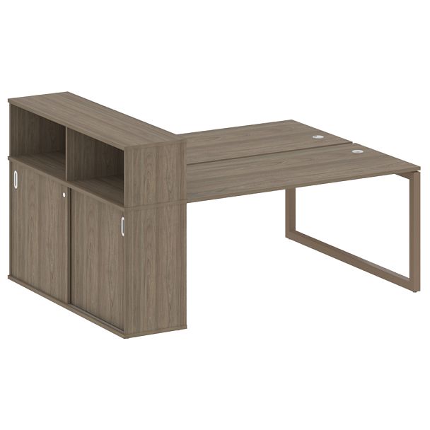 Metal System Quattro Р. ст. с шкафом-купе на О-образном м/к 50БО.РС-СШК-2.4 Т Вяз/Мокко металл 2010*1475*1098 - Вид 1