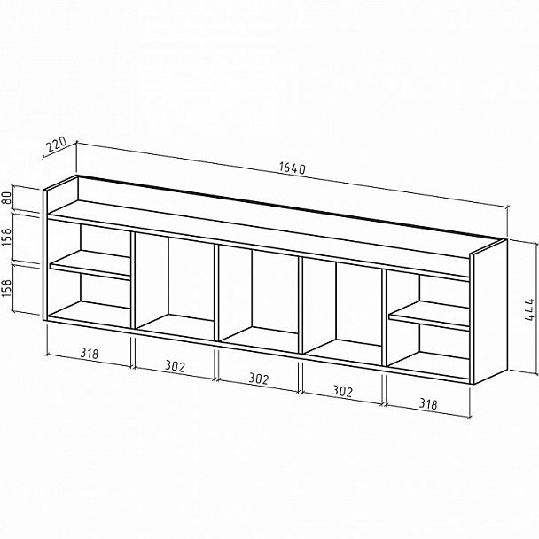 Полка комбинированная Остин-3 - Вид 2
