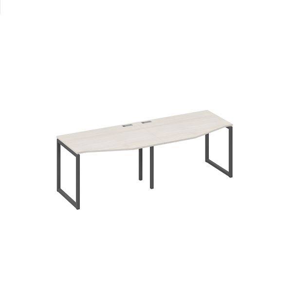 Станция QUATTRO 2х120 столы Техно на металлокаркасе A4 А4 Б4 061-2 БП дуб / металлокаркас антрацит - Вид 1