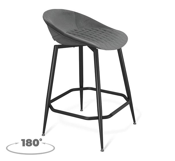 Стул полубарный Sheffilton SHT-ST19-SF2/S1480-1 туманная дымка/черный муар - Вид 2