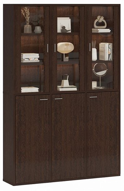 Шкаф-витрина Домино СУ(ш3в2)+3ФГ+3ФС Венге - Вид 2