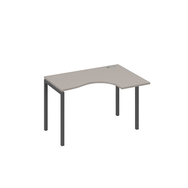 Стол эргономичный правый "Классика" на металлокаркасе DUE A4 А4 Б2 032 БП мокко премиум / металлокаркас антрацит - Вид 1