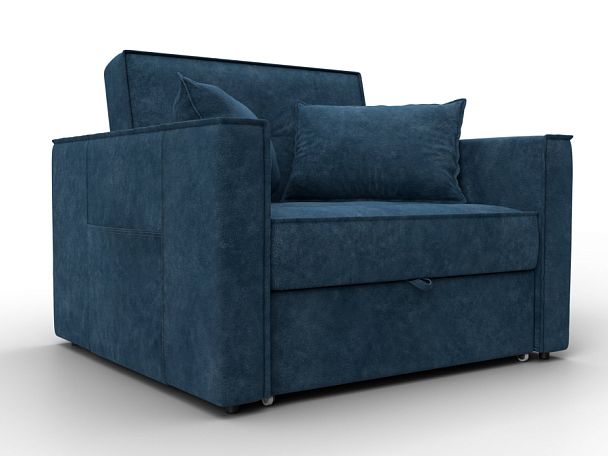 Кресло-кровать Лига-104 (80) Велюр синий - Вид 1