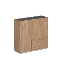 Шкаф 1600x550x1520, правый / корпус: гикори натуральный, фасады: гикори натуральный Оливер / Oliver - Фото предпросмотра