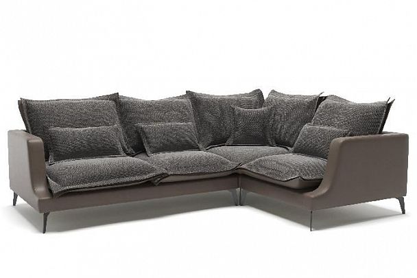 Rey диван угловой замша серый - Вид 1