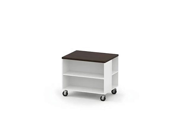 БЕРЛИН / BERLIN Тумба для копира на роликовых опорах 800х600х640 Венге/Белый - Вид 1