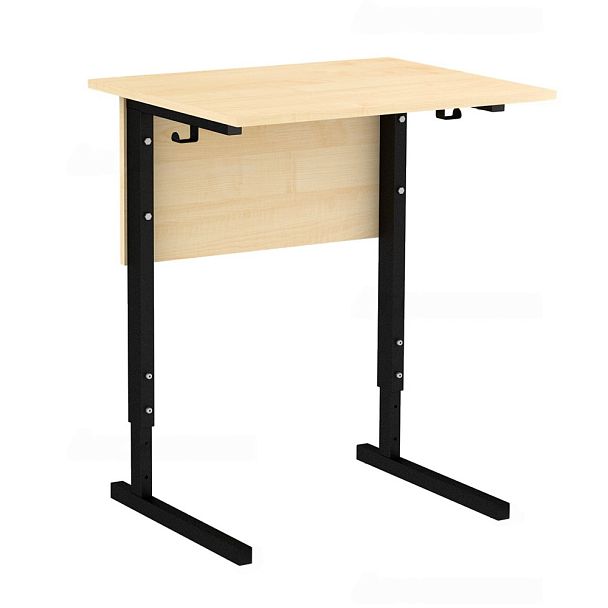 Стол ученический 111РВ, регулируемый, 1-местный на прямоугольной трубе (м/к Коричневый, Серый, Черный), гр.2-4 - Вид 3