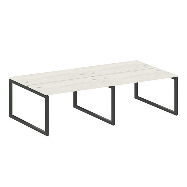 Metal System Quattro Р. ст. на 4 раб. места на О-образном м/к 50БО.СМ-4.3 Дуб наварра/Антрацит металл 2800*1475*750 - Вид 1