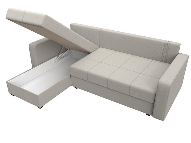 Диван угловой Ливерпуль Лайт левый угол Рогожка бежевый - Вид 9