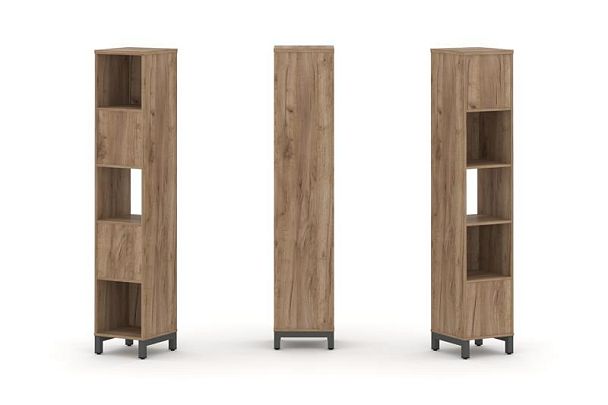 Стайл Проджект Набор стеллажа 2-х сторон., 5 яр. SN.NSD-511 Дуб Табак/Металл Антрацит 387*400*1982 - Вид 1