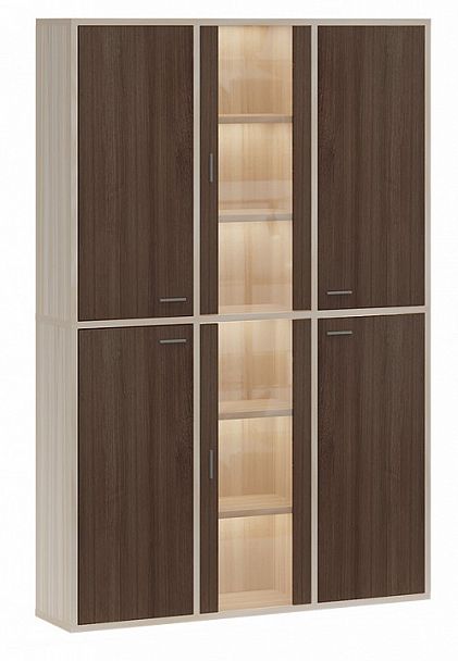 Шкаф-витрина Домино СУ(ш3в2)+4ФГ+2ФС Карамель/Шамони - Вид 1