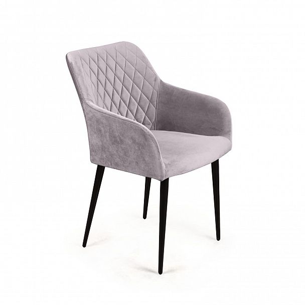 Стул с подлокотниками Robert, бархат светло-серый 26 - Вид 2