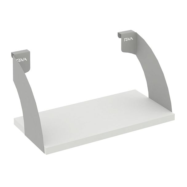 Навесные полки. Кронштейны+ЛДСП полка 400мм MAN-41-4 Белый бриллиант/Серый металл 400*220*200 - Вид 1