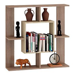 Полка навесная ПН-1 (850*850*180) орех донской/белый - Фото предпросмотра