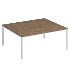 Рабочая станция на металлокаркасе КФ (2х180) Комфорт КФ К.Б1 1147 ШТ дуб шамони темный / белый - Фото предпросмотра