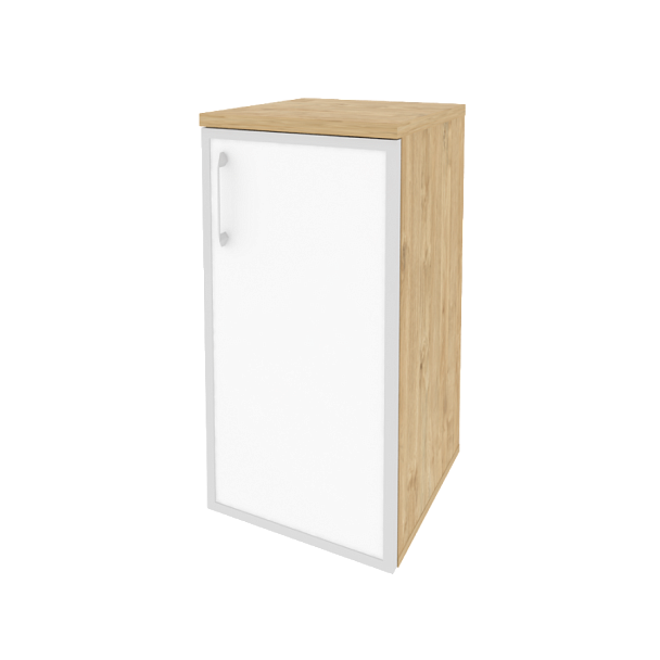 Onix Шкаф низкий узкий правый O.SU-3.2 R (R) white Тиквуд светлый/Стекло 400*420*823 - Вид 1