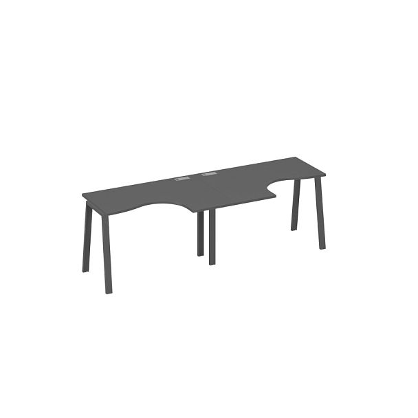 Рабочая станция эргономичная Классика каркас TRE (2х120) A4 А4 Б3 031-2 БП антрацит премиум / металлокаркас антрацит - Вид 1