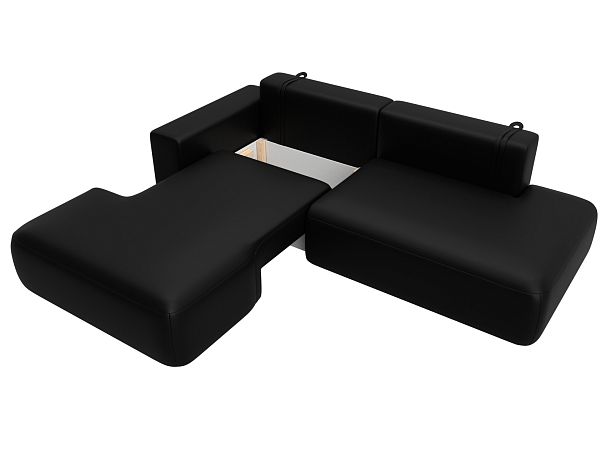Диван угловой Лига-036 НПБ Модерн левый угол Экокожа черный - Вид 7